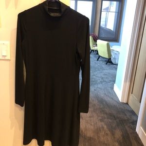 Black mock neck knit dress